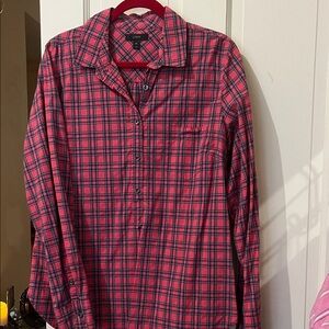 J. Crew lightweight Women's Red and Black Plaid Button Down